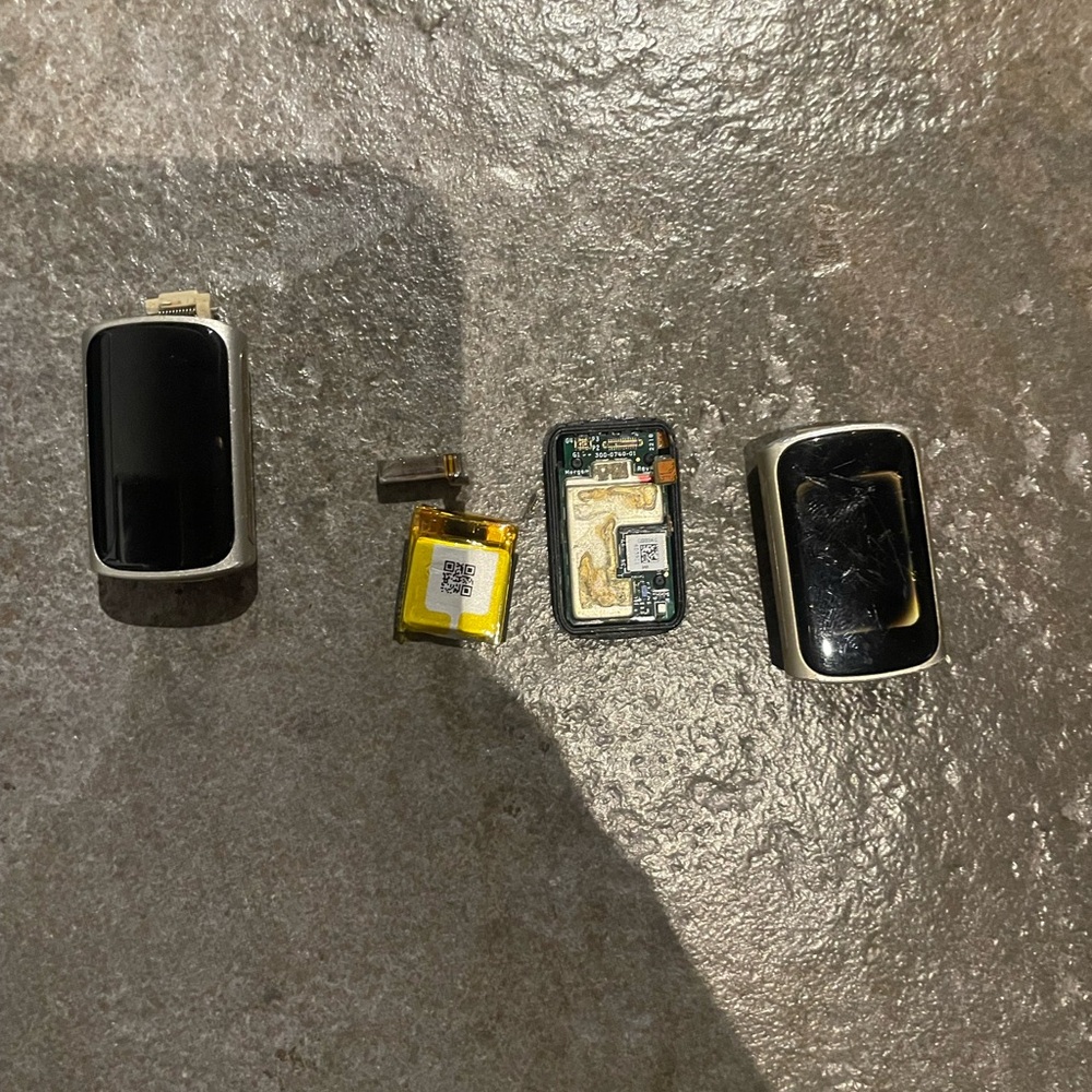 Fitbit Black and Silver Watch Components